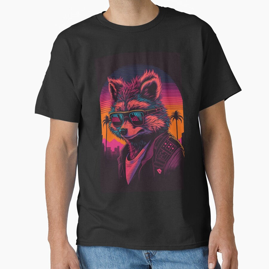 Retro Cyberpunk Raccoon by RESToRAPTOR T-Shirts, Hoodie, Sweatshirt | BlankRebels.com (Image 1)