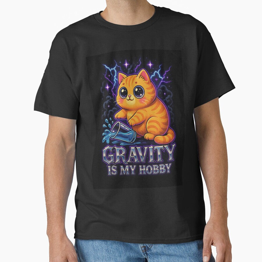 Kawaii Chaos Cat – Gravity Is My Hobby T-Shirts, Hoodie, Sweatshirt