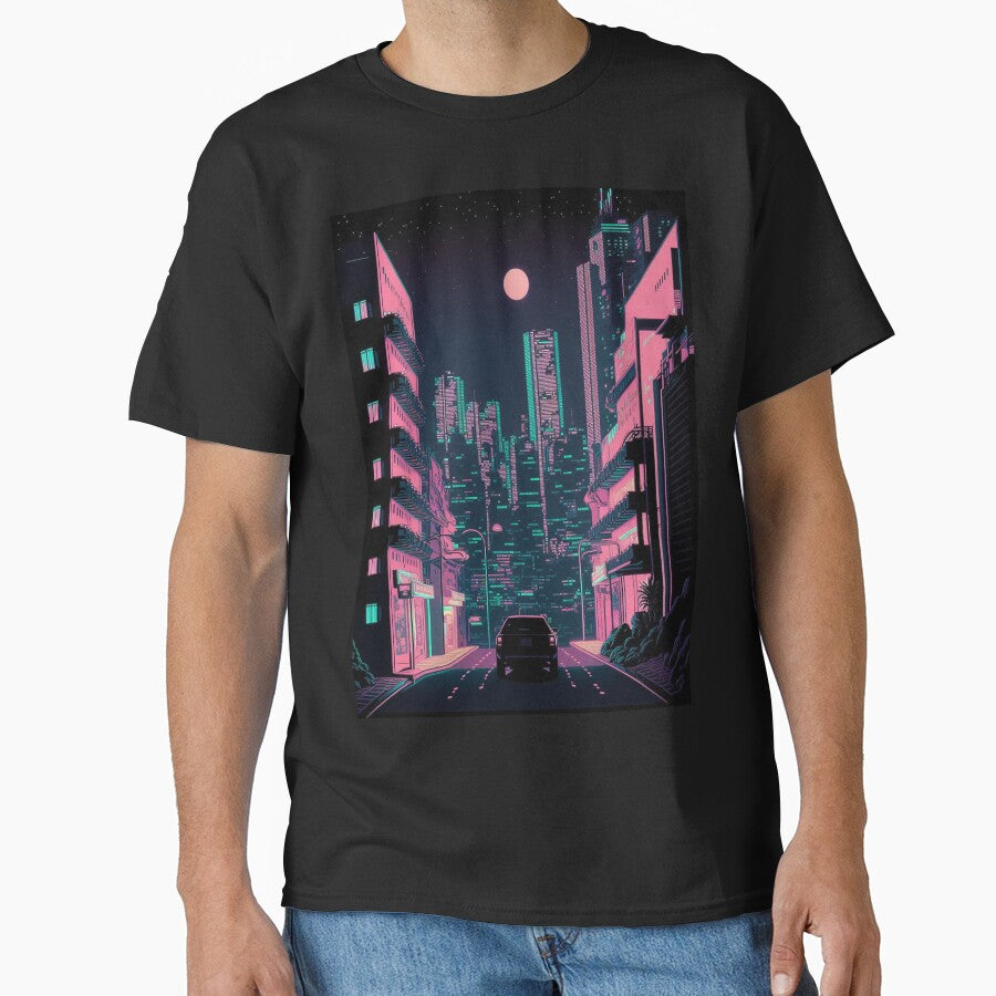 Vaporwave Cities at night by RESToRAPTOR T-Shirts, Hoodie, Sweatshirt | BlankRebels.com (Image 1)