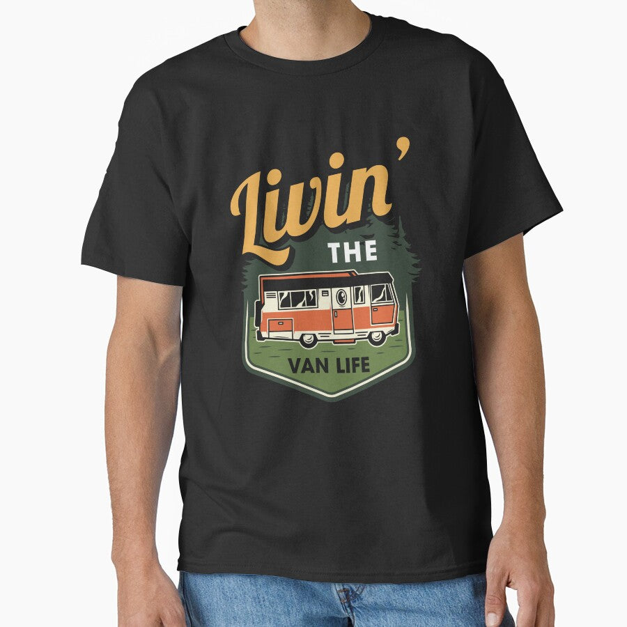 Funny Retro Camping Livin That Van Life by King of Colored Stickers T-Shirts, Hoodie, Sweatshirt | BlankRebels.com (Image 1)