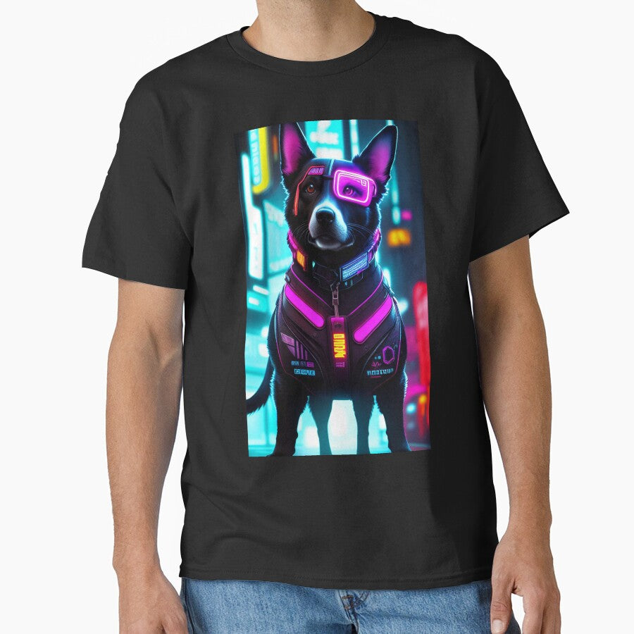 Cyberpunk Dog Sci Fi Art by CyberArtWorld T-Shirts, Hoodie, Sweatshirt | BlankRebels.com (Image 1)