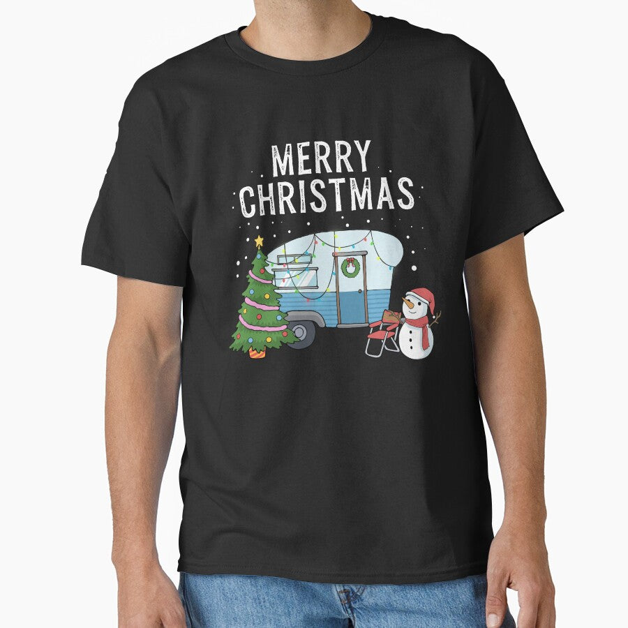 Merry Christmas Camping Campfire Tent Outdoor Camper by DSWShirts T-Shirts, Hoodie, Sweatshirt | BlankRebels.com (Image 1)