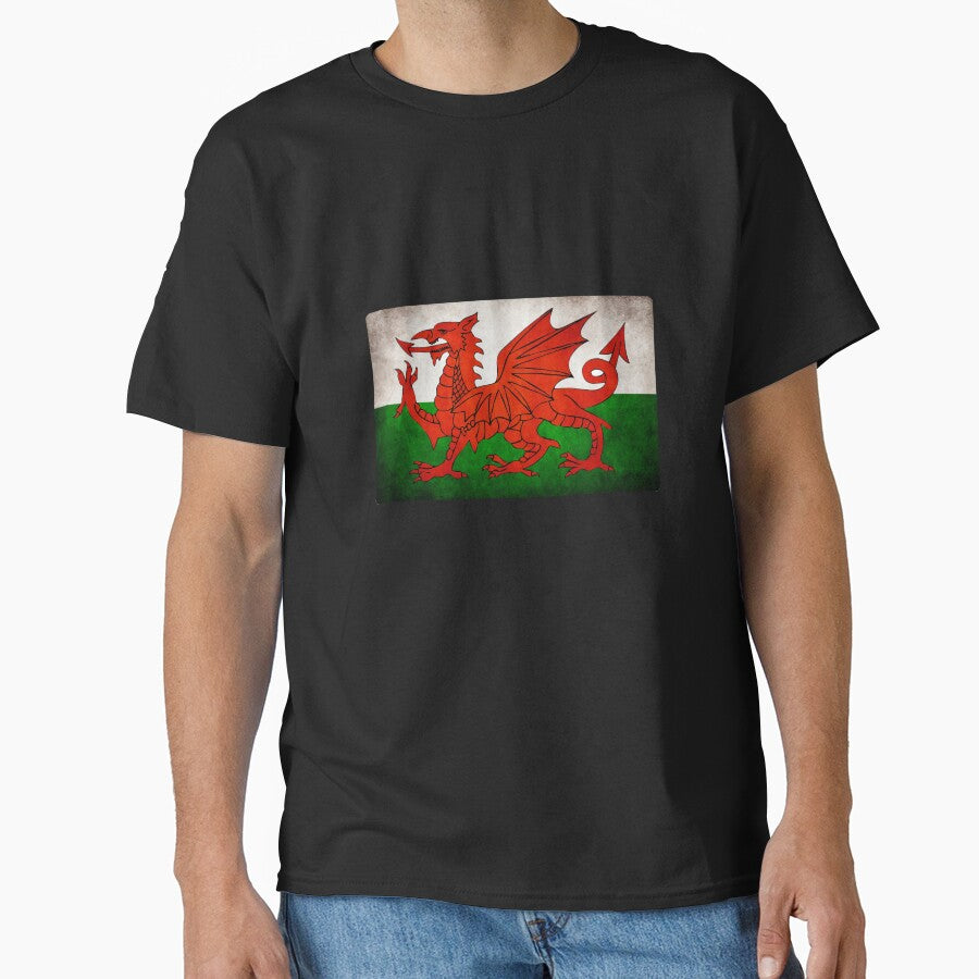 Welsh Wales Flag Distressed Style by DV-LTD