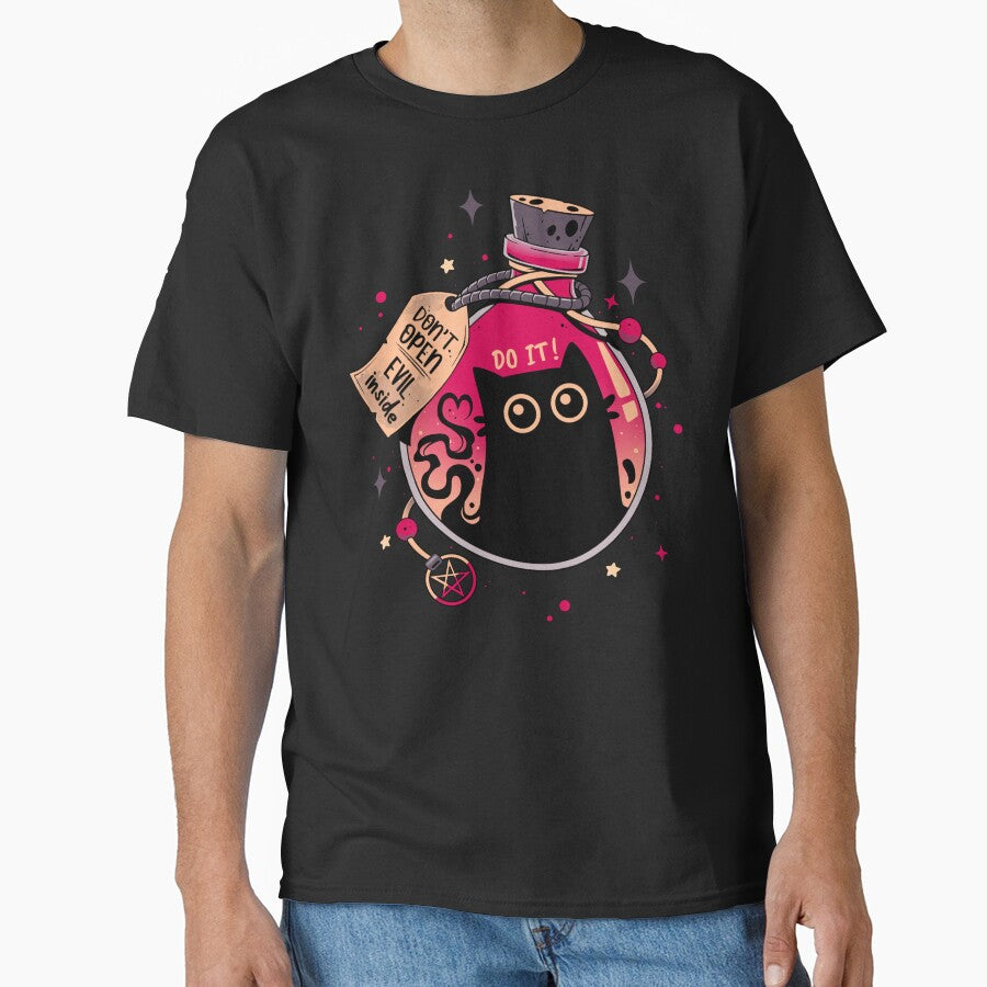 Bottled Menace - Evil Black Cat by Snouleaf T-Shirts, Hoodie, Sweatshirt | BlankRebels.com (Image 1)
