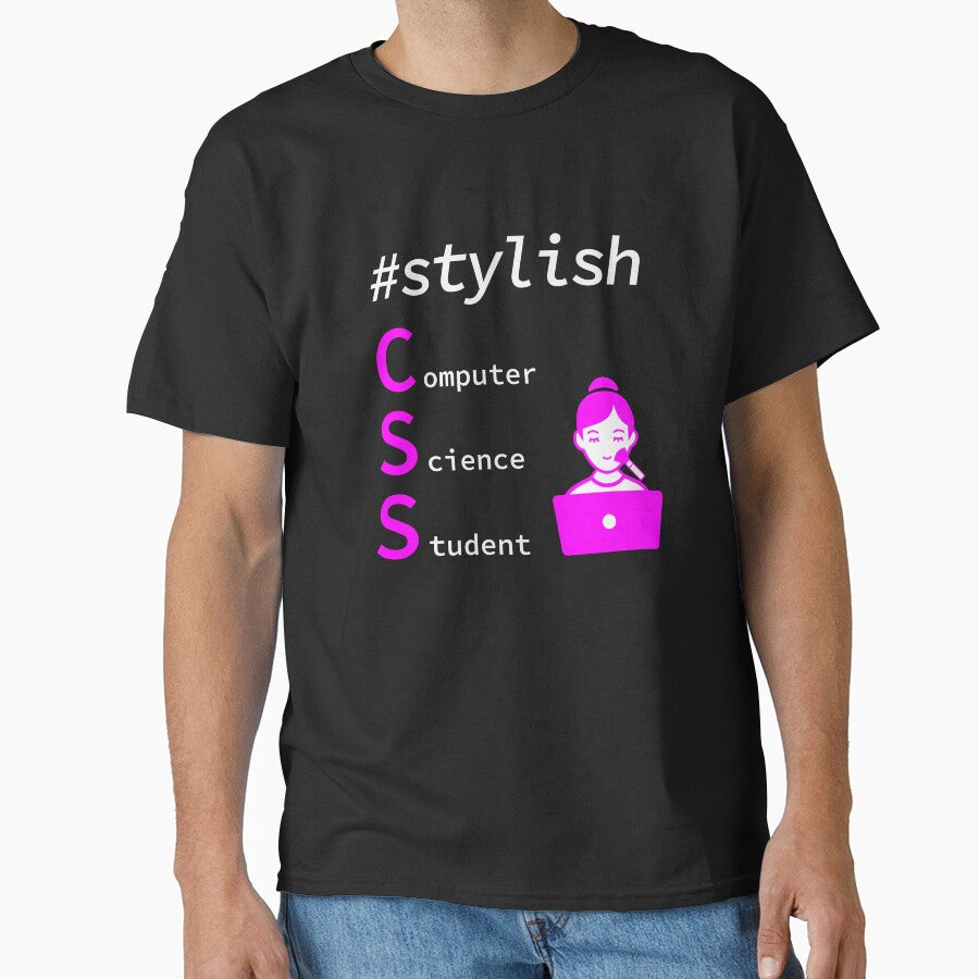 Stylish Girl Computer Science Student, Programmer, Software Engineer, Programming Humor, HTML by Max-Wear... (Image 1)