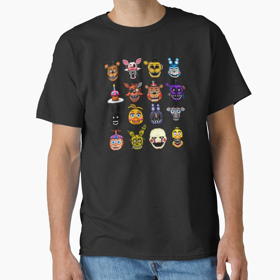 Five Nights at Freddy's - Pixel art - Multiple Characters by GEEKsomniac T-Shirts, Hoodie, Sweatshirt (Image 1)