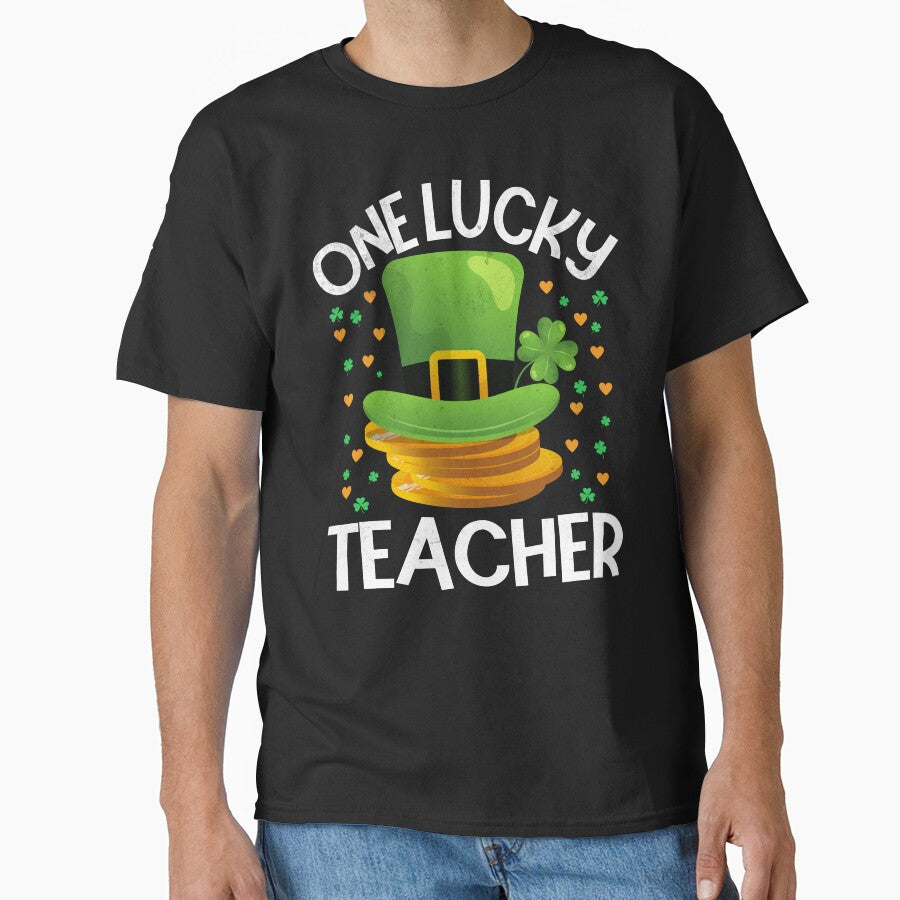 One Lucky Teacher Shamrock Happy St Patricks Day Teacher by Zulfiqqar T-Shirts, Hoodie, Sweatshirt (Image 1)