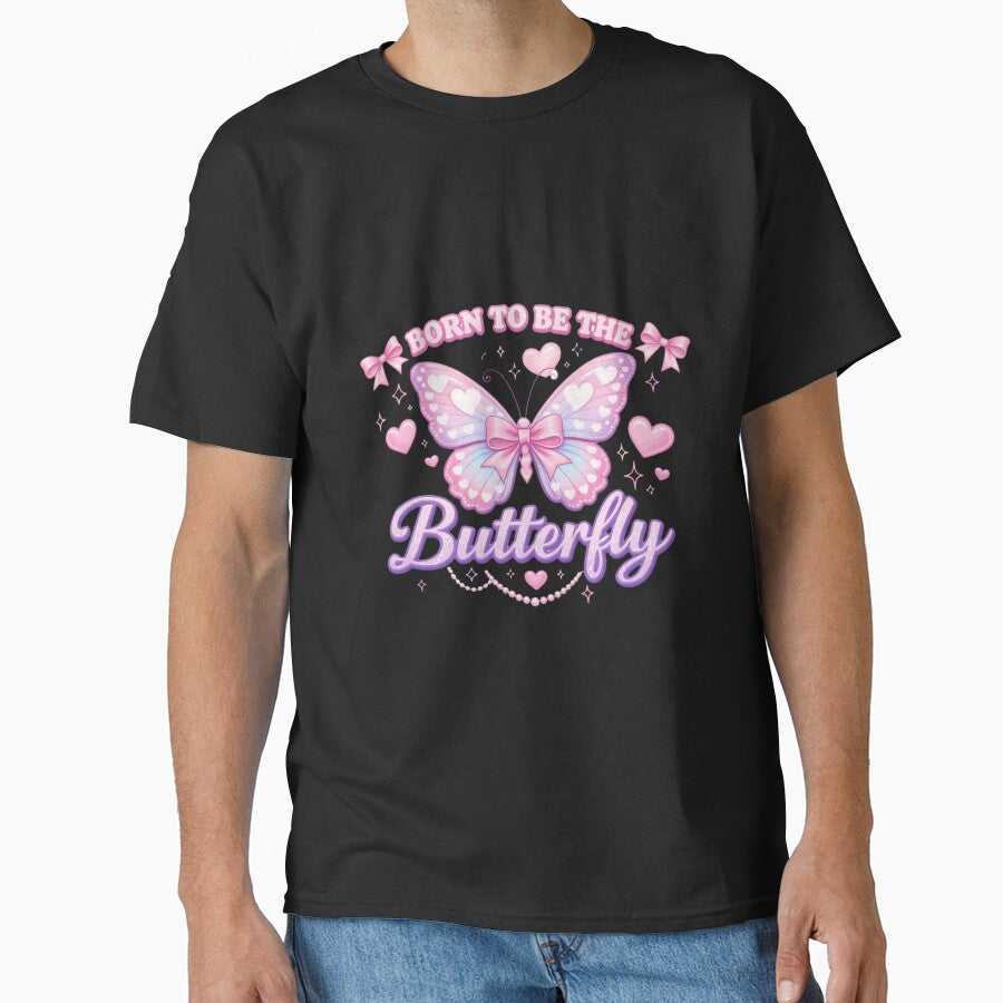 Born To Be The Butterfly – Coquette Aesthetic Design by Icyteedesigns T-Shirts, Hoodie, Sweatshirt (Image 1)
