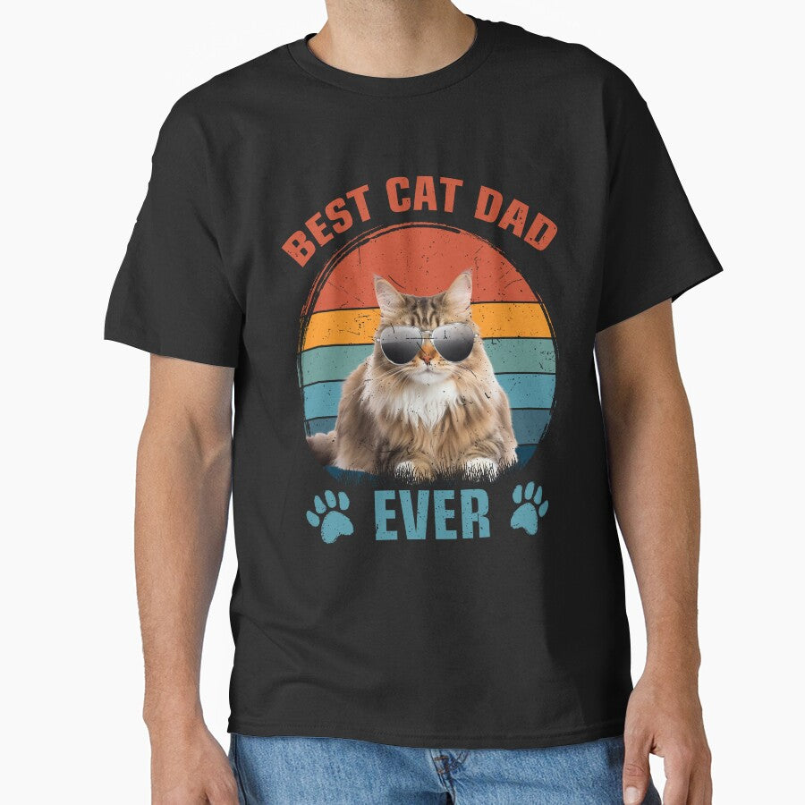 Siberian cat Hoodie, Long sleeve t-shirts. Best cat dad ever by Pawsitive House