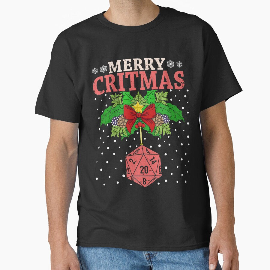 Merry Critmas 20 Sided Dice RPG Christmas Holiday Board Game by tronictees T-Shirts, Hoodie, Sweatshirt (Image 1)