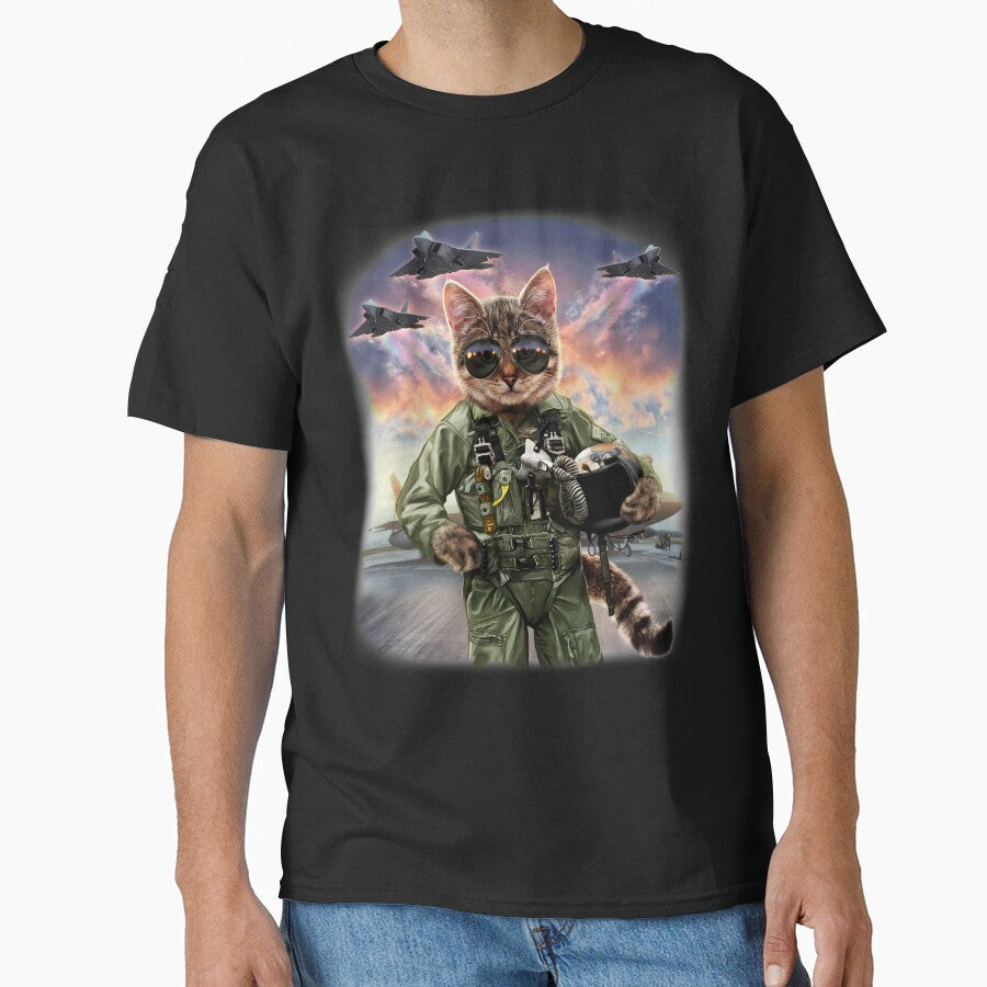 Cat as Air Force Jet Fighter Pilot by Fox-Republic T-Shirts, Hoodie, Sweatshirt | BlankRebels.com (Image 1)