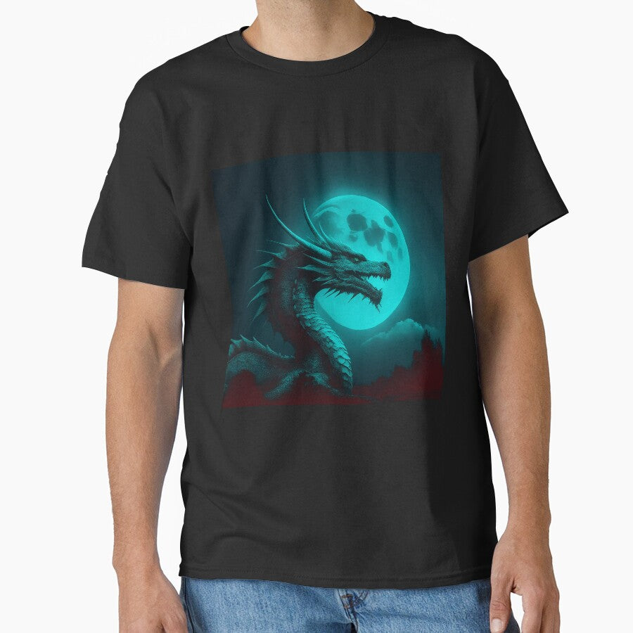 Dragon in blue-green moonlight by BAR DEC T-Shirts, Hoodie, Sweatshirt | BlankRebels.com (Image 1)