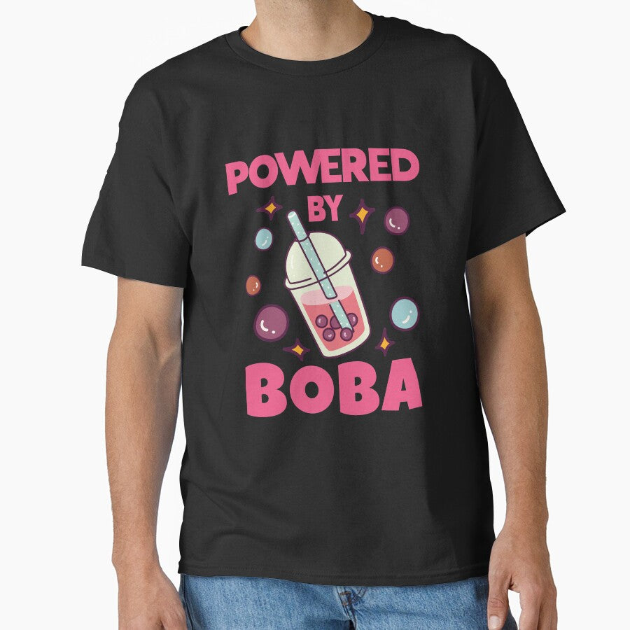 Powered By Boba Cute Kawaii Bubble Tea Lover by 74ninetees T-Shirts, Hoodie, Sweatshirt | BlankRebels.com (Image 1)
