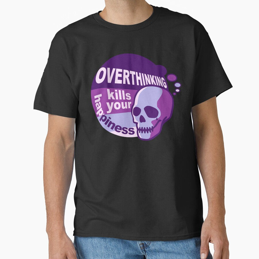 Overthinking Kills Your Happiness Retro Purple T-Shirts, Hoodie, Sweatshirt