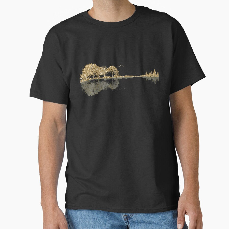Gold Glitter Nature Guitar by maryedenoa T-Shirts, Hoodie, Sweatshirt | BlankRebels.com (Image 1)
