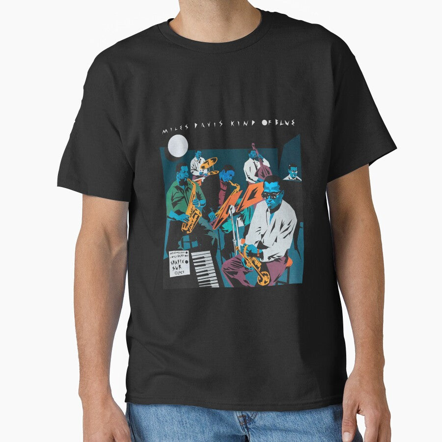 Miles Davis Kind of Blue Illustrated by Maximiliano Lopez Barrios by Grafixo-Sur T-Shirts, Hoodie, Sweatshirt (Image 1)