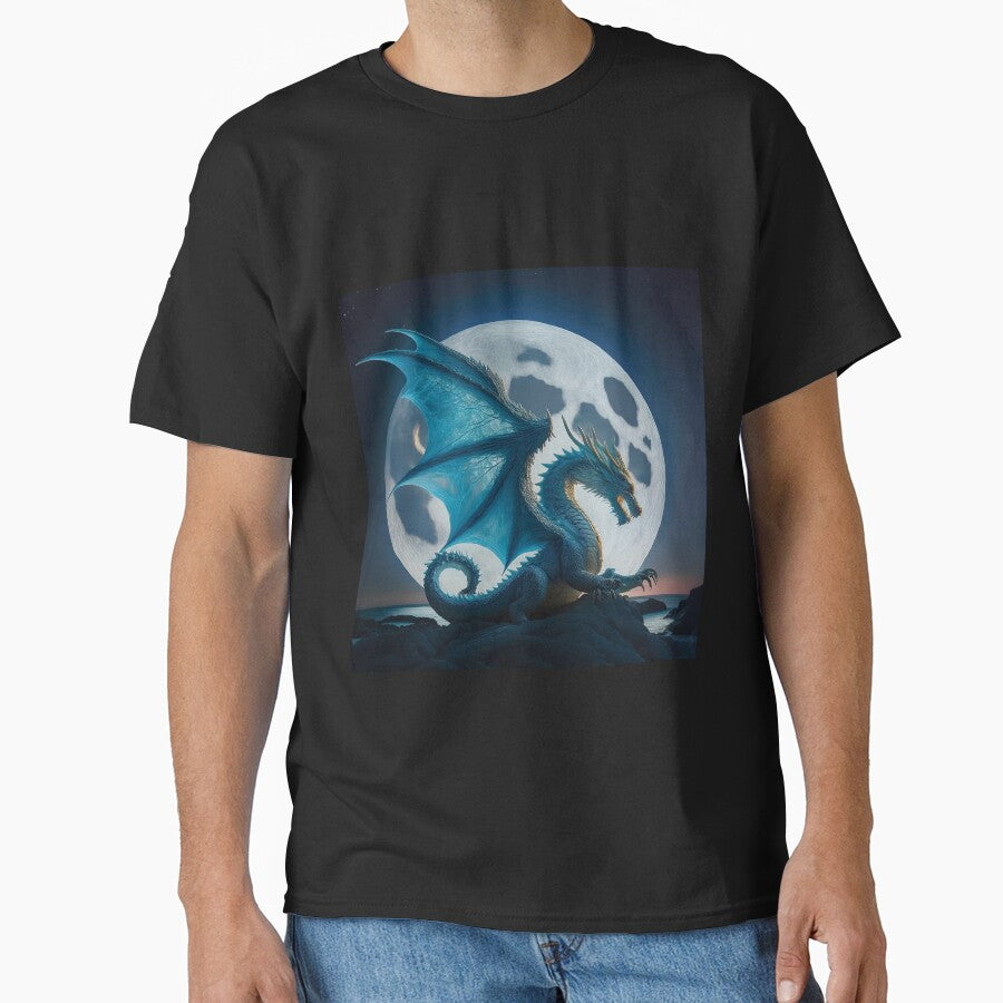 Blue shiny dragon. by BAR DEC T-Shirts, Hoodie, Sweatshirt | BlankRebels.com (Image 1)