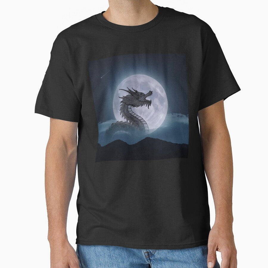Dragon drawing in blue by BAR DEC T-Shirts, Hoodie, Sweatshirt | BlankRebels.com (Image 1)