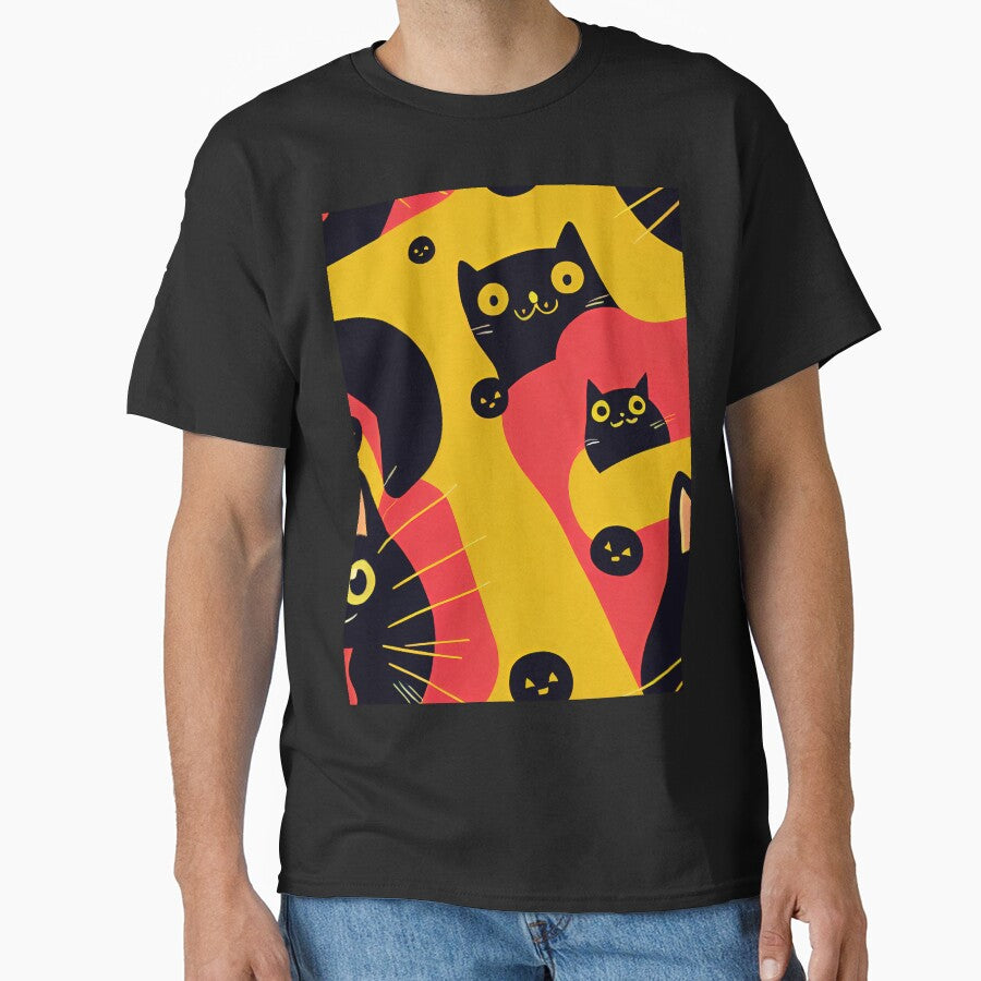 Kawaii Black Cat Cute Halloween Anime Patern by KaladynDesigns T-Shirts, Hoodie, Sweatshirt | BlankRebels.com (Image 1)
