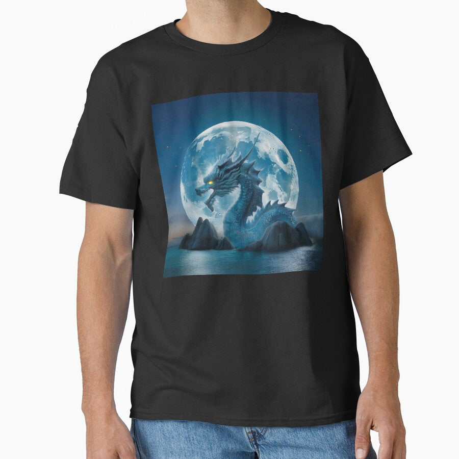 Blue dragon with blue moon. by BAR DEC T-Shirts, Hoodie, Sweatshirt | BlankRebels.com (Image 1)