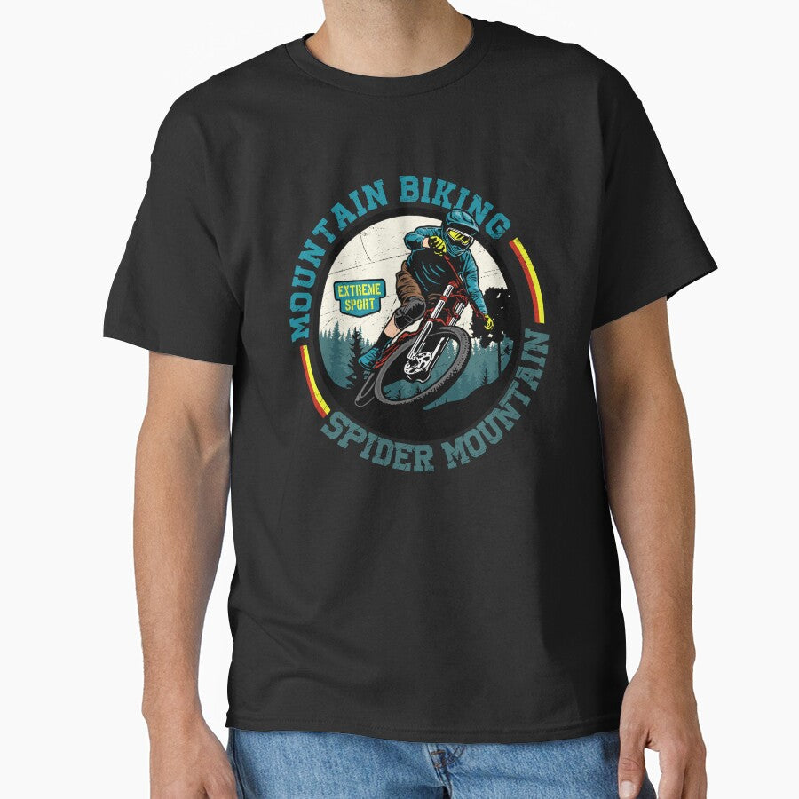 Vintage Retro Spider Mountain biking bmx mtb trails mouintain cycling by Munchy Codex T-Shirts, Hoodie, Sweatshirt (Image 1)