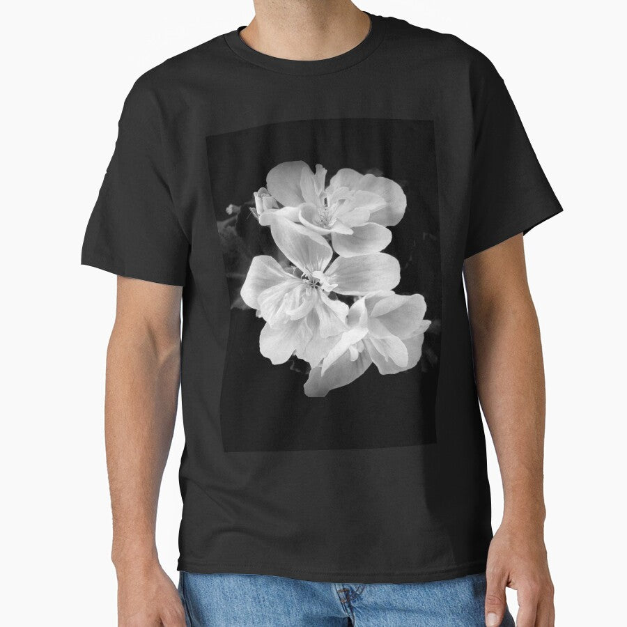 Beautiful black and white geranium flower photography by by-jwp T-Shirts, Hoodie, Sweatshirt | BlankRebels.com (Image 1)