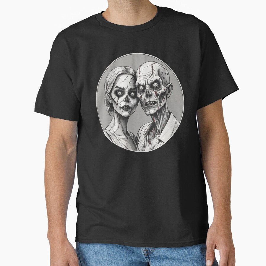 Zombie Couple - Zombie Portrait by NightTimeJ T-Shirts, Hoodie, Sweatshirt | BlankRebels.com (Image 1)