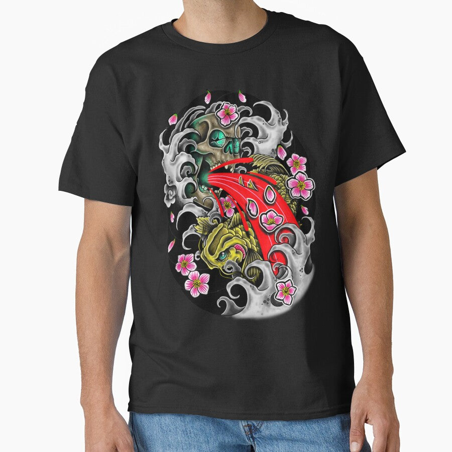 Koi and Skull by Wes Losner T-Shirts, Hoodie, Sweatshirt | BlankRebels.com (Image 1)