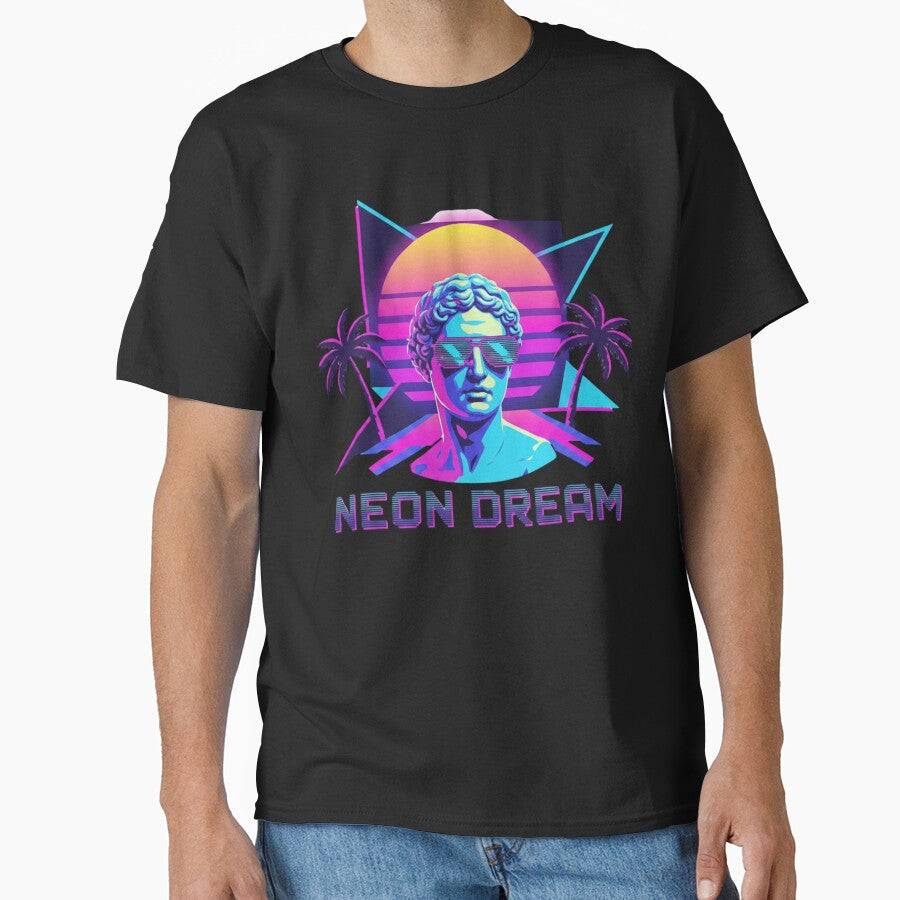 Neon Vaporwave Statue Dream by GrafikLabPTY T-Shirts, Hoodie, Sweatshirt | BlankRebels.com (Image 1)