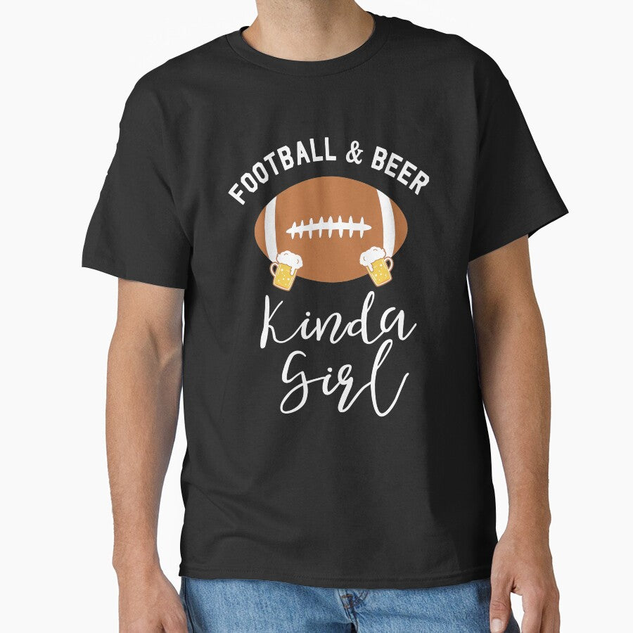 Funny Football & Beer Kinda Girl by DOLCEINDIGO T-Shirts, Hoodie, Sweatshirt | BlankRebels.com (Image 1)