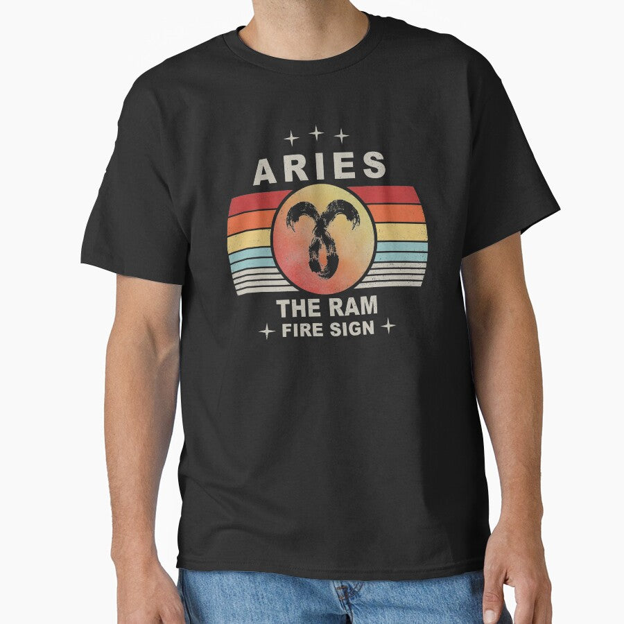 Aries Fire Sign Astrology Zodiac Retro Vintage Element by RynTheArtist T-Shirts, Hoodie, Sweatshirt (Image 1)