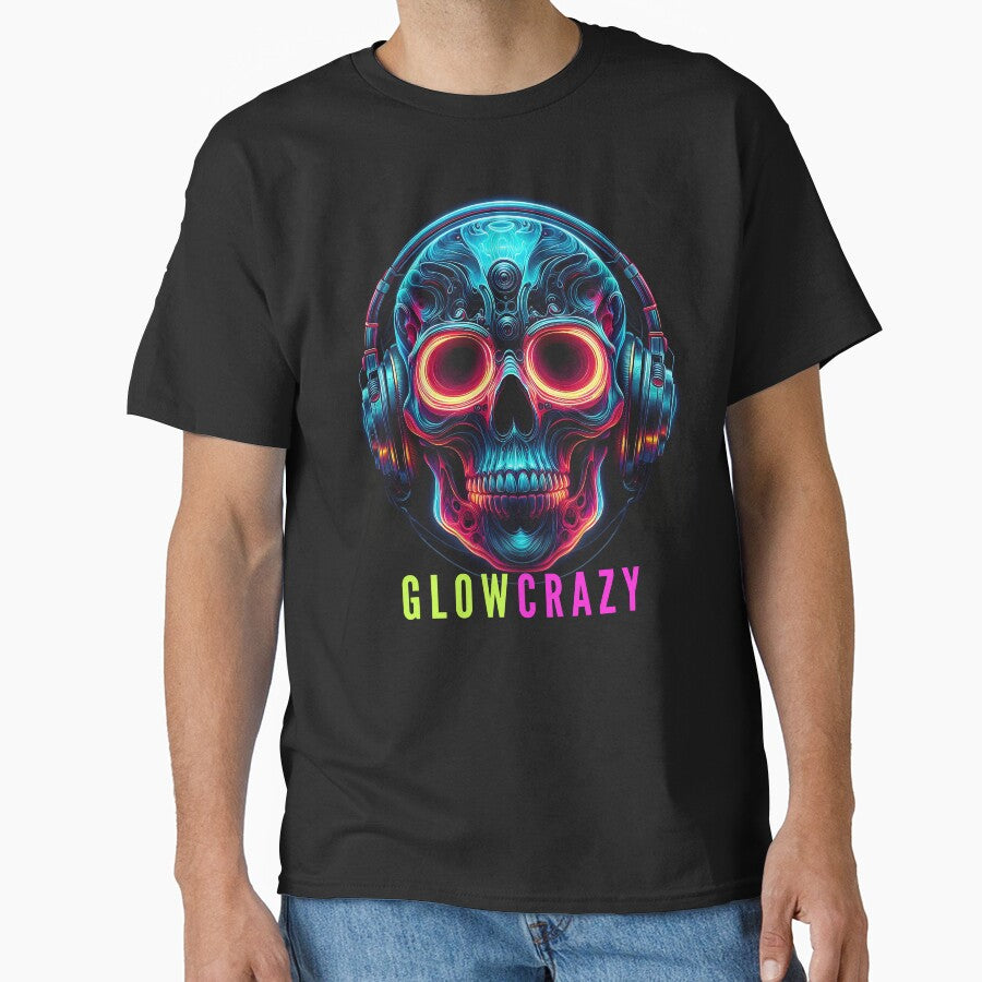 Glow Crazy Neon Colorful Skull by Topmaxdesign T-Shirts, Hoodie, Sweatshirt | BlankRebels.com (Image 1)