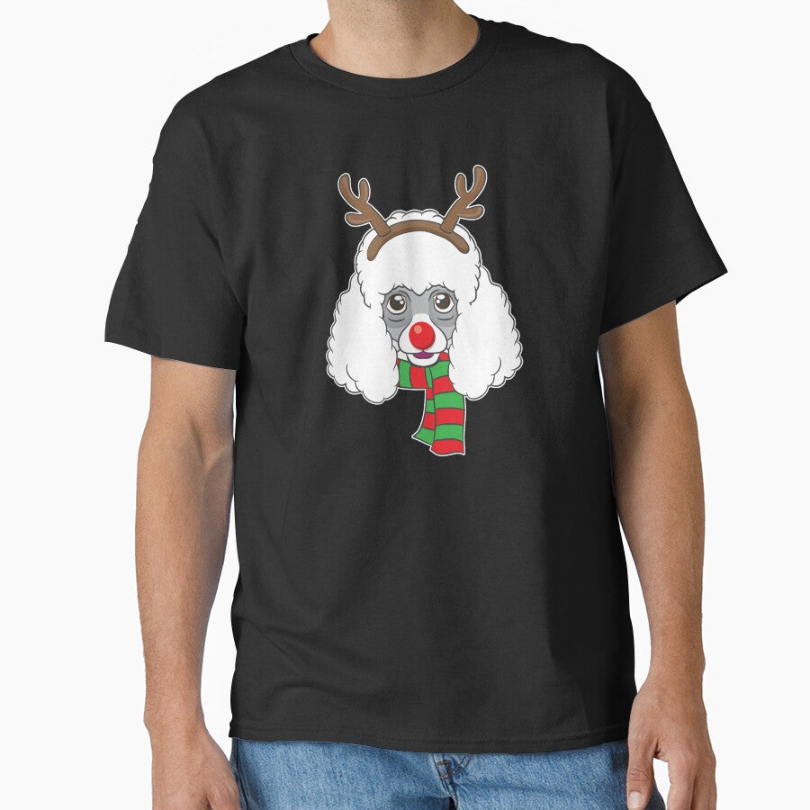 Funny Christmas Dog Xmas Reindeer Poodle Holiday Shirt by haselshirt
