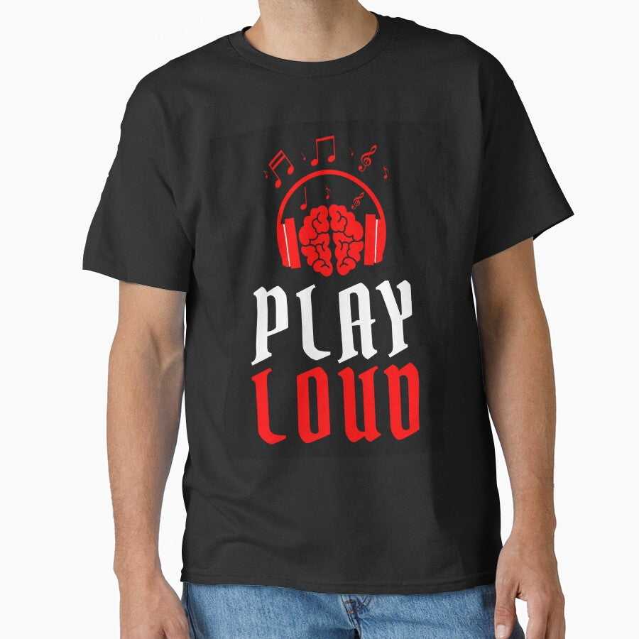 Play Loud Quote Red Graphic by MotionWaves T-Shirts, Hoodie, Sweatshirt | BlankRebels.com (Image 1)