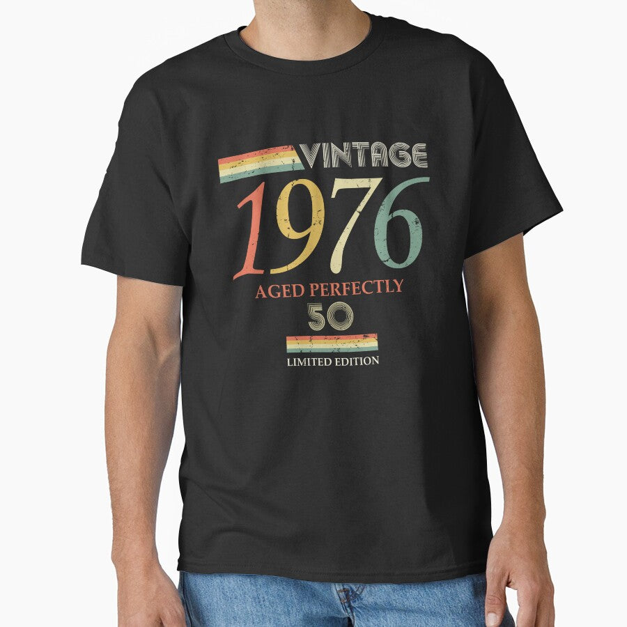 Vintage 1976, 50th Birthday Aged Perfectly Gift by RicardoTito T-Shirts, Hoodie, Sweatshirt | BlankRebels.com (Image 1)