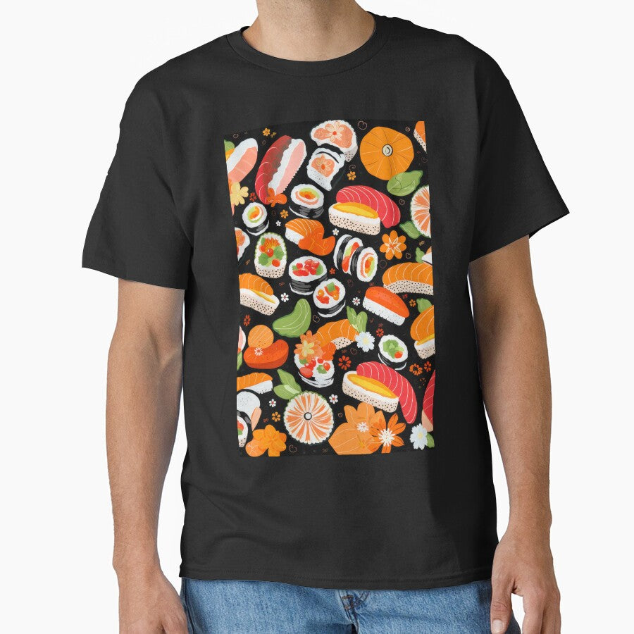 Folk Art Sushi - Japanese Swedish Retro Fusion by GalleryOXO T-Shirts, Hoodie, Sweatshirt | BlankRebels.com (Image 1)