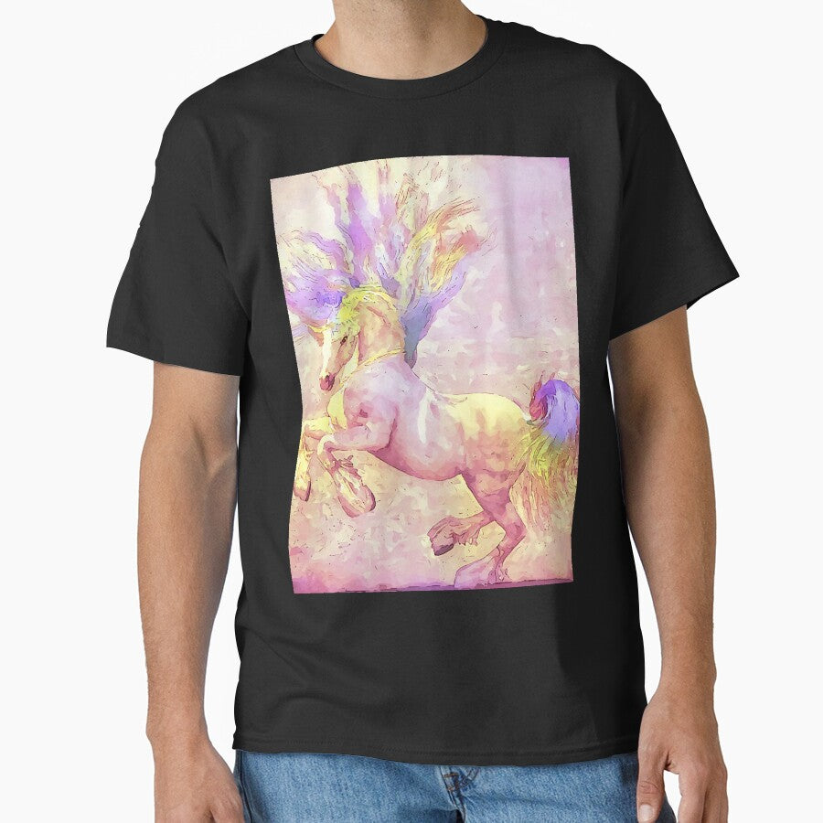 Dancing Unicorn Painting in Pastel Rainbow Colors [stunning Gift] by Ladyfyre T-Shirts, Hoodie, Sweatshirt (Image 1)