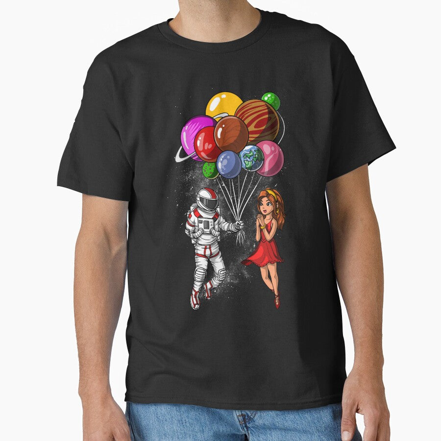 Space Astronaut Planets Balloons by underheaven T-Shirts, Hoodie, Sweatshirt | BlankRebels.com (Image 1)
