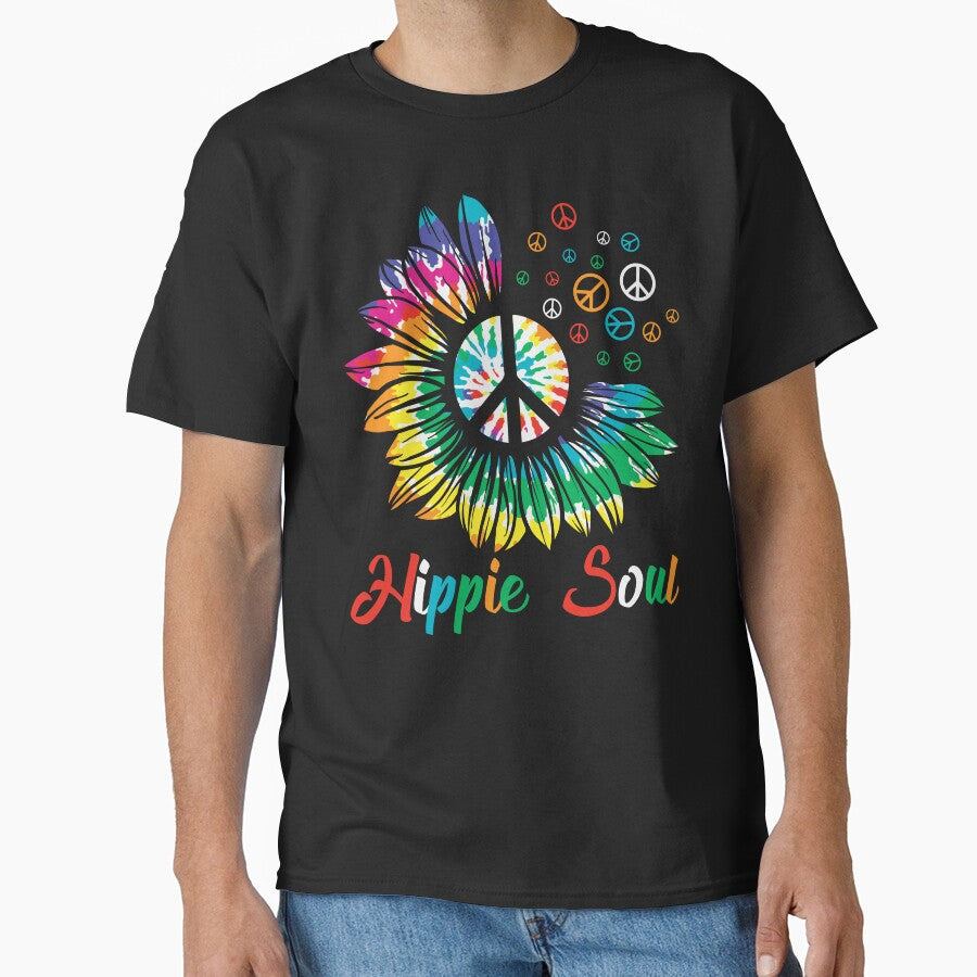 Hippie Soul: Groovy Sunflower Peace Sign by MysticOzzy T-Shirts, Hoodie, Sweatshirt | BlankRebels.com (Image 1)
