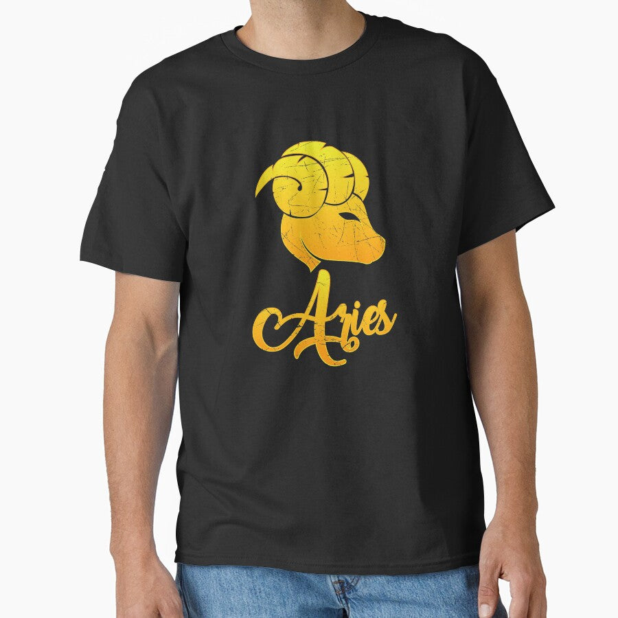 Vintage Aries Zodiac Sign Retro Horoscope Birthday Gift Idea by Orange Pieces T-Shirts, Hoodie, Sweatshirt (Image 1)