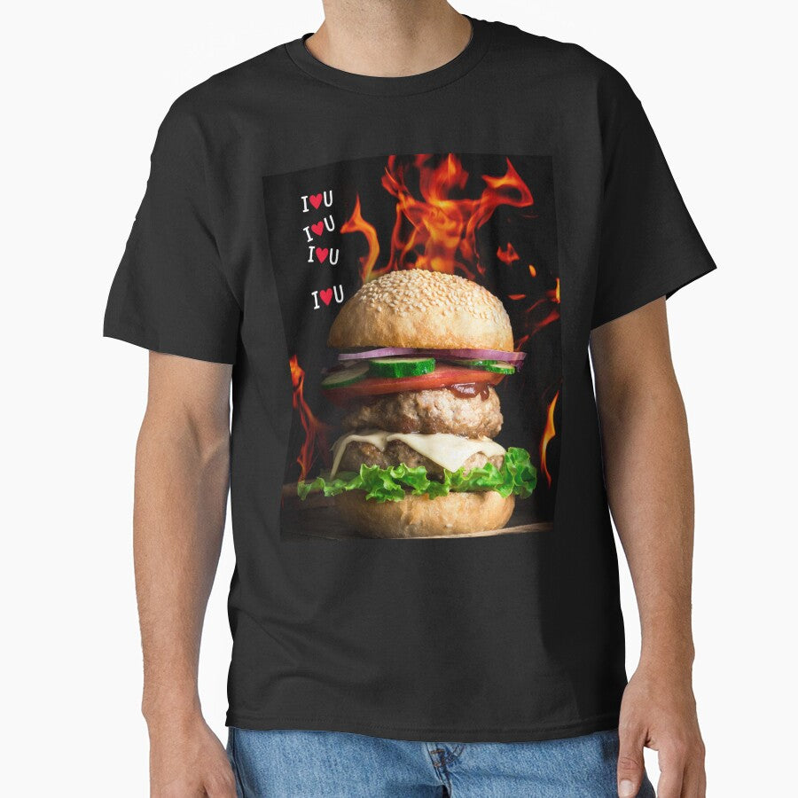 Fiery Love for a Delicious Burger by goodFather4ever T-Shirts, Hoodie, Sweatshirt | BlankRebels.com (Image 1)