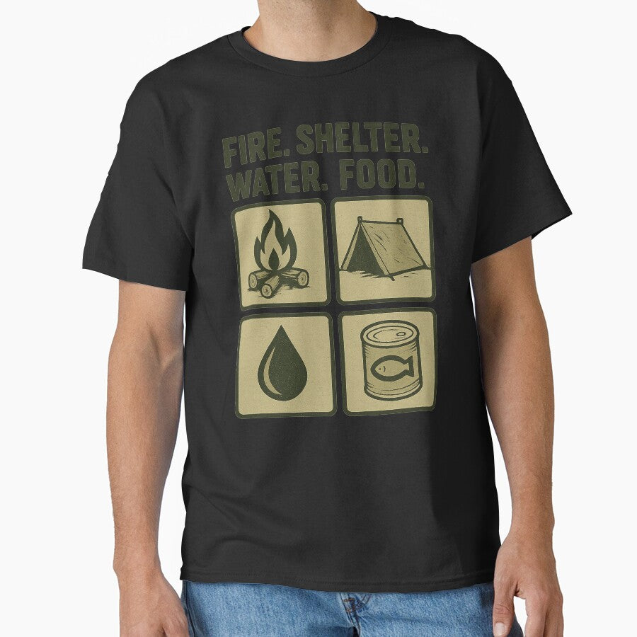 Fire.Shelter.Water.Food by Tactical Override T-Shirts, Hoodie, Sweatshirt | BlankRebels.com (Image 1)