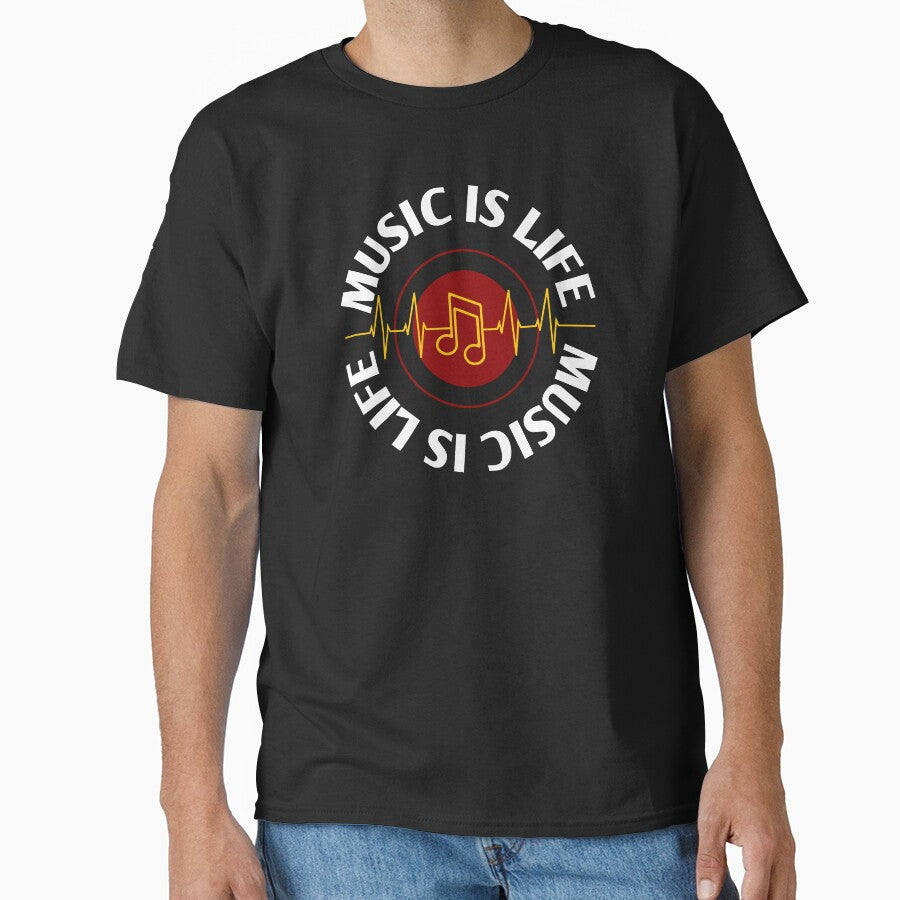 Music Is Life - Music Heartbeat - Music Lover Quotes by WIZECROW T-Shirts, Hoodie, Sweatshirt | BlankRebels.com (Image 1)