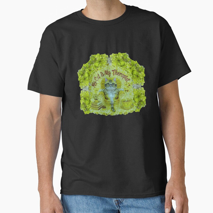 My Cat is My Therapist, Guided by Fluorite by ArtDesignTp T-Shirts, Hoodie, Sweatshirt | BlankRebels.com (Image 1)