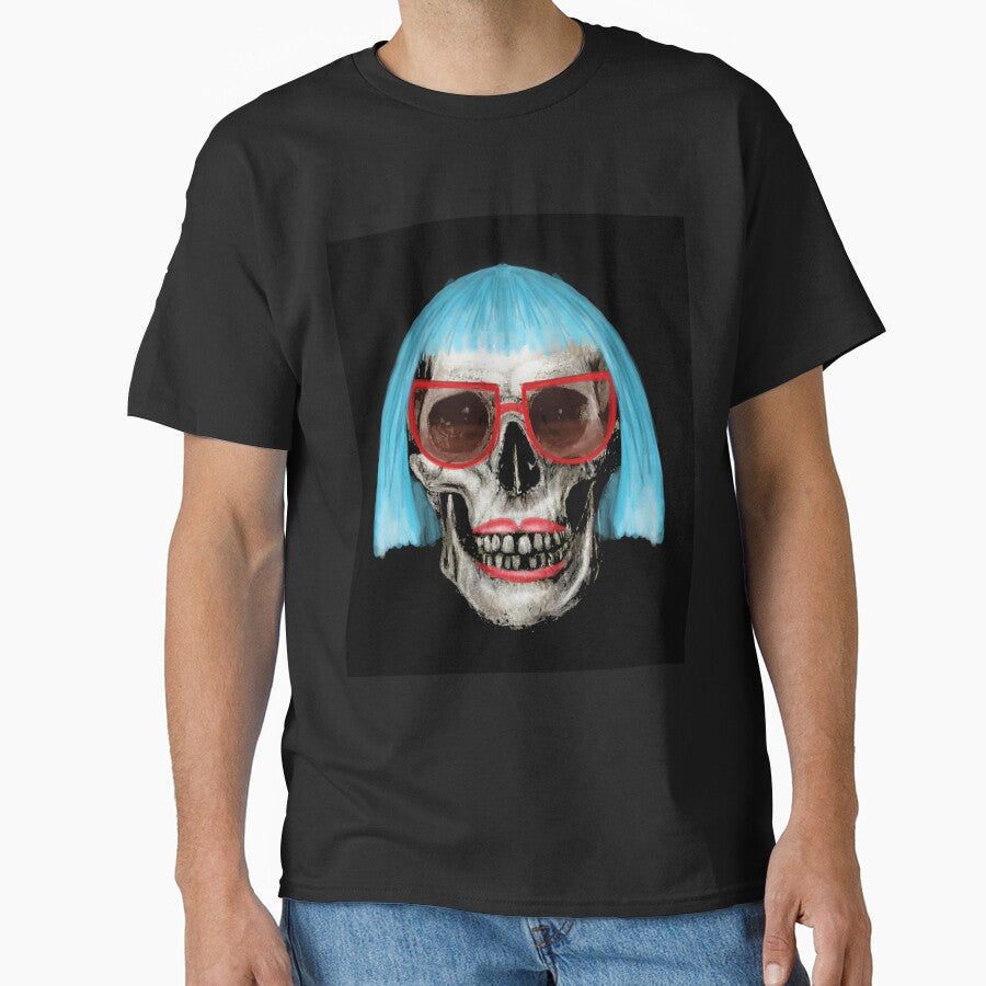 Skull with Blue Hair and Red Glasses by CrazyPopSkull T-Shirts, Hoodie, Sweatshirt | BlankRebels.com (Image 1)