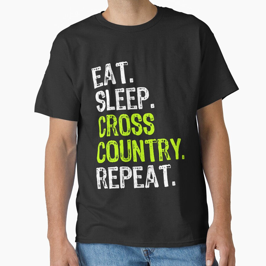Eat Sleep Cross Country Repeat Running Runner Run Funny by RobertKnow T-Shirts, Hoodie, Sweatshirt (Image 1)
