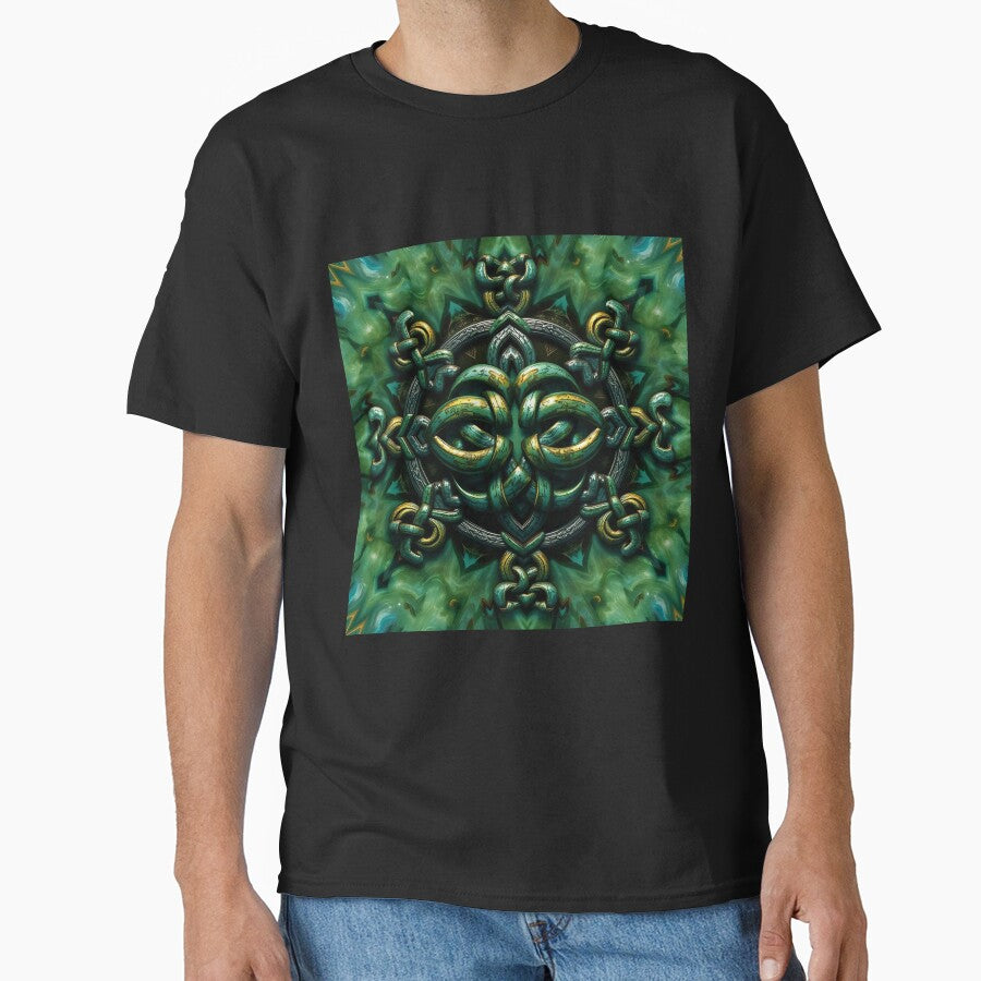 Celtic Knotwork Seamless Pattern T-Shirt, 3D Haunted Forest Seamless Pattern, Gothic Decor Print for Home... (Image 1)