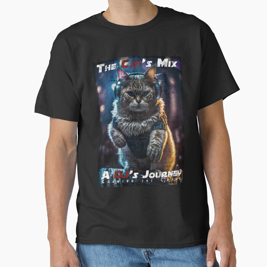 Grunge Cool Cat DJ Mixing Music – Club Dj Cat Deck Mixing Music | House Trance Rave Trap Dance Music by... (Image 1)