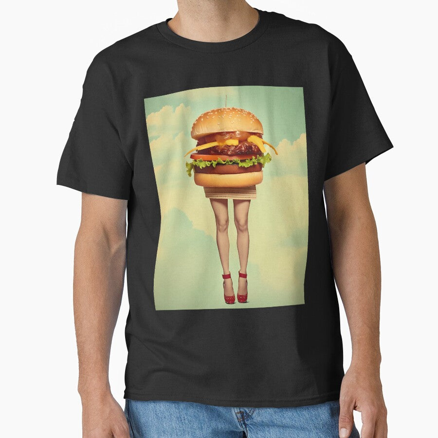 Burger with Beautiful Legs in the Sky by SingularityGeek T-Shirts, Hoodie, Sweatshirt | BlankRebels.com (Image 1)