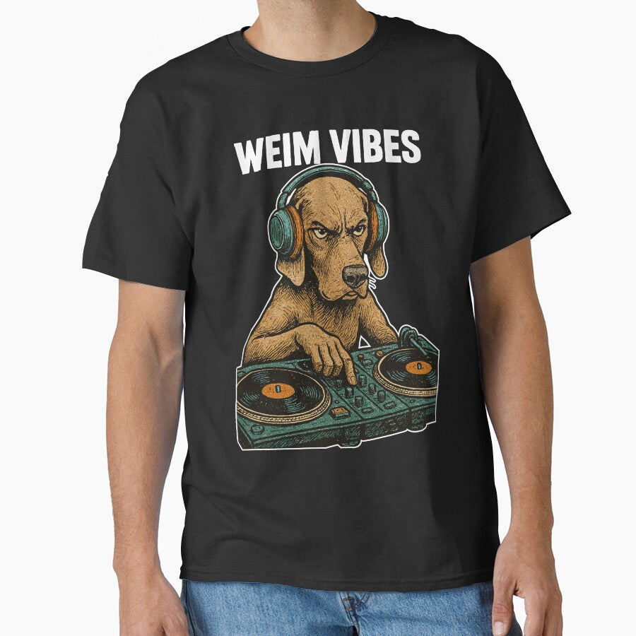Weimaraner DJ: Retro Music Design – Weimar Vibes by Pineapple-Tree T-Shirts, Hoodie, Sweatshirt | BlankRebels.com (Image 1)